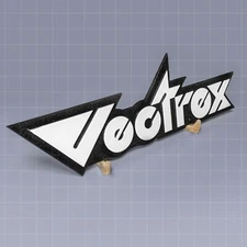 🕹️ Engraved Vectrex Logo Wood Sign – Retro Game Room Decor