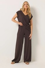LTS Tall Women's Textured Elasticated Wide Leg Trousers
