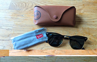 Ray-Ban Clubmaster RB3016 W0365 Sonnenbrille Herren Schwarz Grün 145 mm
