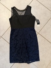 NWT Adrianna Papell Lace Sheath Dress Sheer Overlay Embellished Neckline Sz 12