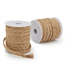 2Pcs 26ft Natural Jute Rope Thick Braided Twine String 0.4" for DIY Gift Packing