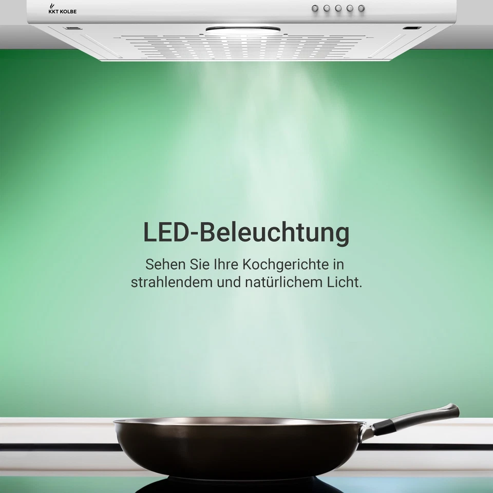 KKT KOLBE Cappa sottopensile 60cm bianco Funzionamento a pulsante - Immagine 4 di 4