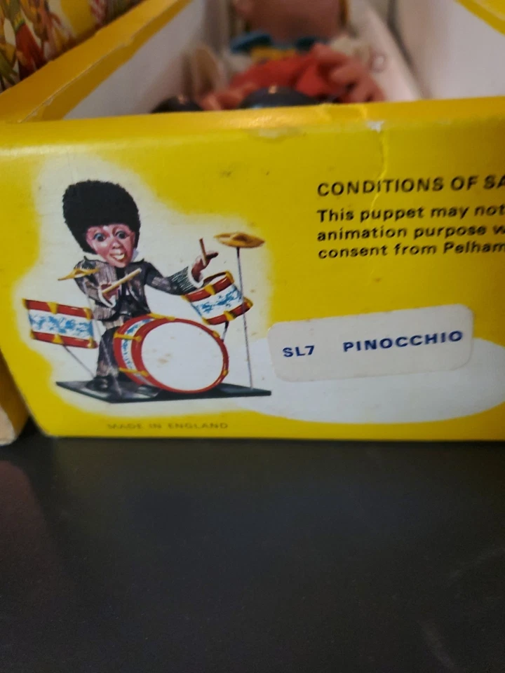 MUÑECA MARIONETA PELHAM PINOCHO De Colección Original Hecha a Mano Inglaterra con Caja y Papel Años 60 Foto 3 de 4