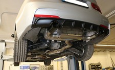 FOX Edelstahl Duplex Sportauspuff BMW 3er F30 F31 335d je 90mm schwarz rund