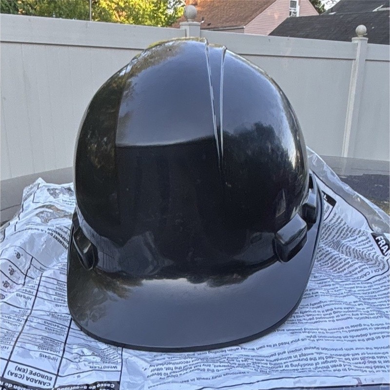 PIP Black Hard Hat Safety Helmet, Ratchet Suspension, Black Hat Color