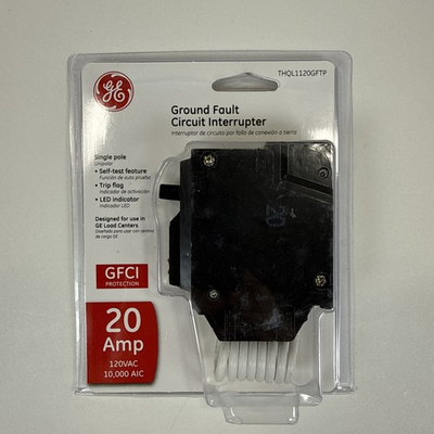 #ad GE THQL1120GFTP 20A Ground Fault Circuit Breaker Single Pole GFCI with Self Test $39.99