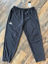 Women s Adidas Black Athletic Woven Pants Size Large NWT 70 MSRP Zip Ankles