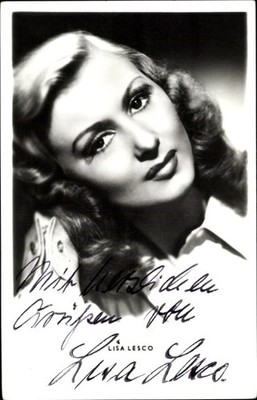 Ak Schauspielerin Lisa Lesco, Portrait, Autogramm - 10878504