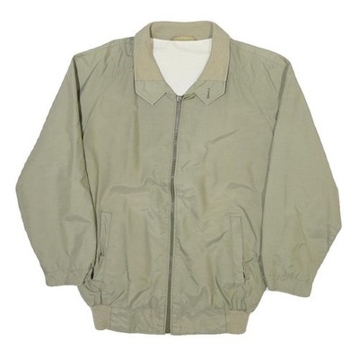 Beige leichte Herrenjacke mit Reißverschluss M Polyestermischung uni Freizeit Oberbekleidung