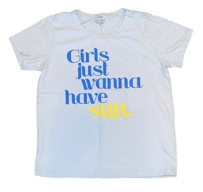 J. Crew Womens Collector Tee Girls Just Wanna Have Sun Graphic Size Small Summer