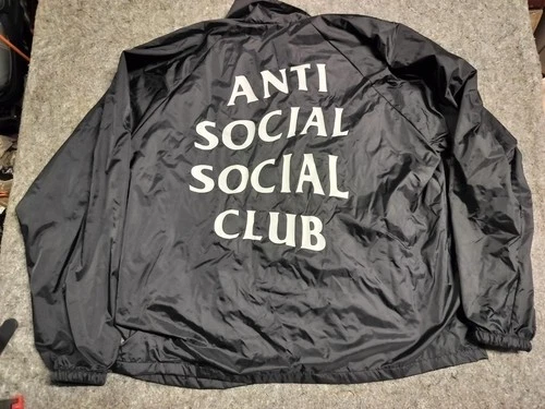 Antisocial Social Club Black Bomber Jacket Men Xtra Large White Inside (XL) - product listing photo