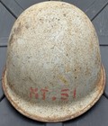 Original Vintage Korean War United States Navy Gray M1 Helmet Steel Pot MT•51 — photo 4