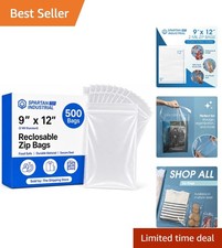 Clear Durable 2 Mil Reclosable Zip Bags 500 Count - Perfect for Storage Travel