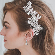 JAKAWIN Bridal Hair Comb Rhinestone Headpiece Wedding Hair Accessories Silver Ha