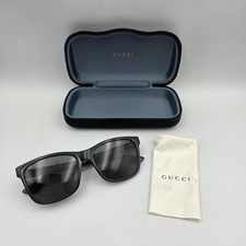 Gucci GG0746S 001 Logo Men's 57-14 145mm Classic Black Sunglasses w/ Case ITALY