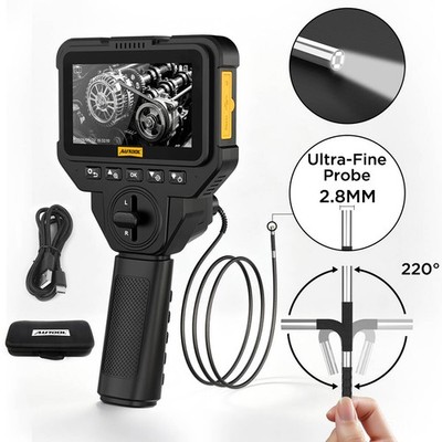 AUTOOL Endoscope 2.8mm Two-Way 220° Articulating Borescope Inspection Camera