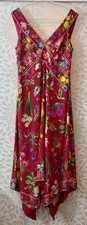 Tadashi Shoji Women’s 8 Red Floral Empire Waist Handkerchief Hem Long Dress