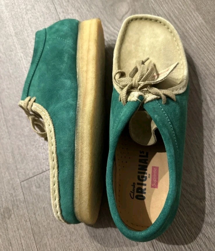 Supreme x Clarks Originals S/S 2015 Wallabee Low green Size 9.5