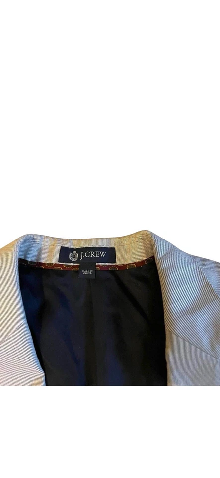 J. Blazer Crew Ludlow Hombre Beige Bemberg Rayón Rayas Pecho Único Talla 40L Foto 3 de 4