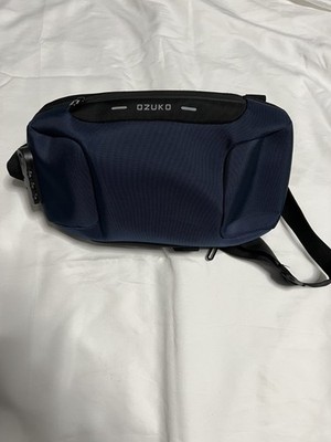 Ozuko Blue Waterproof Fabric Anti-Theft USB Port Compact Crossbody Backpack
