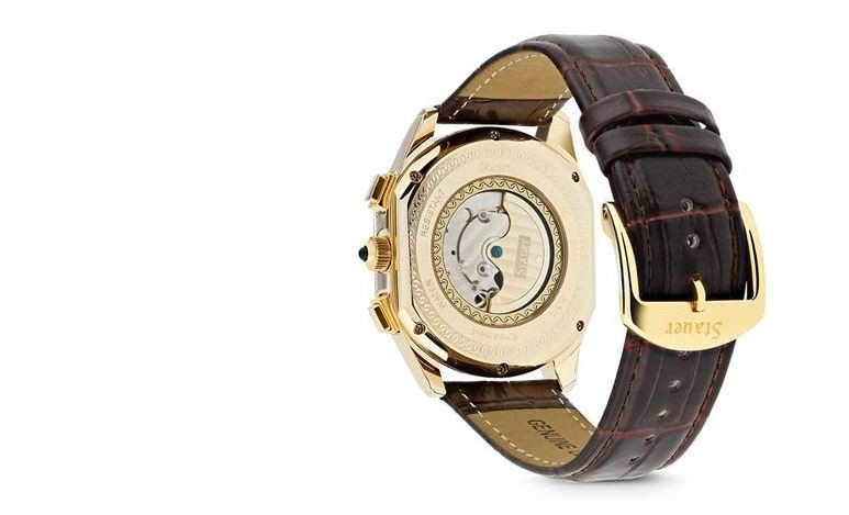 Mens Stauer 21 J 18k Meisterzeit Automatic Gold Fused Watch