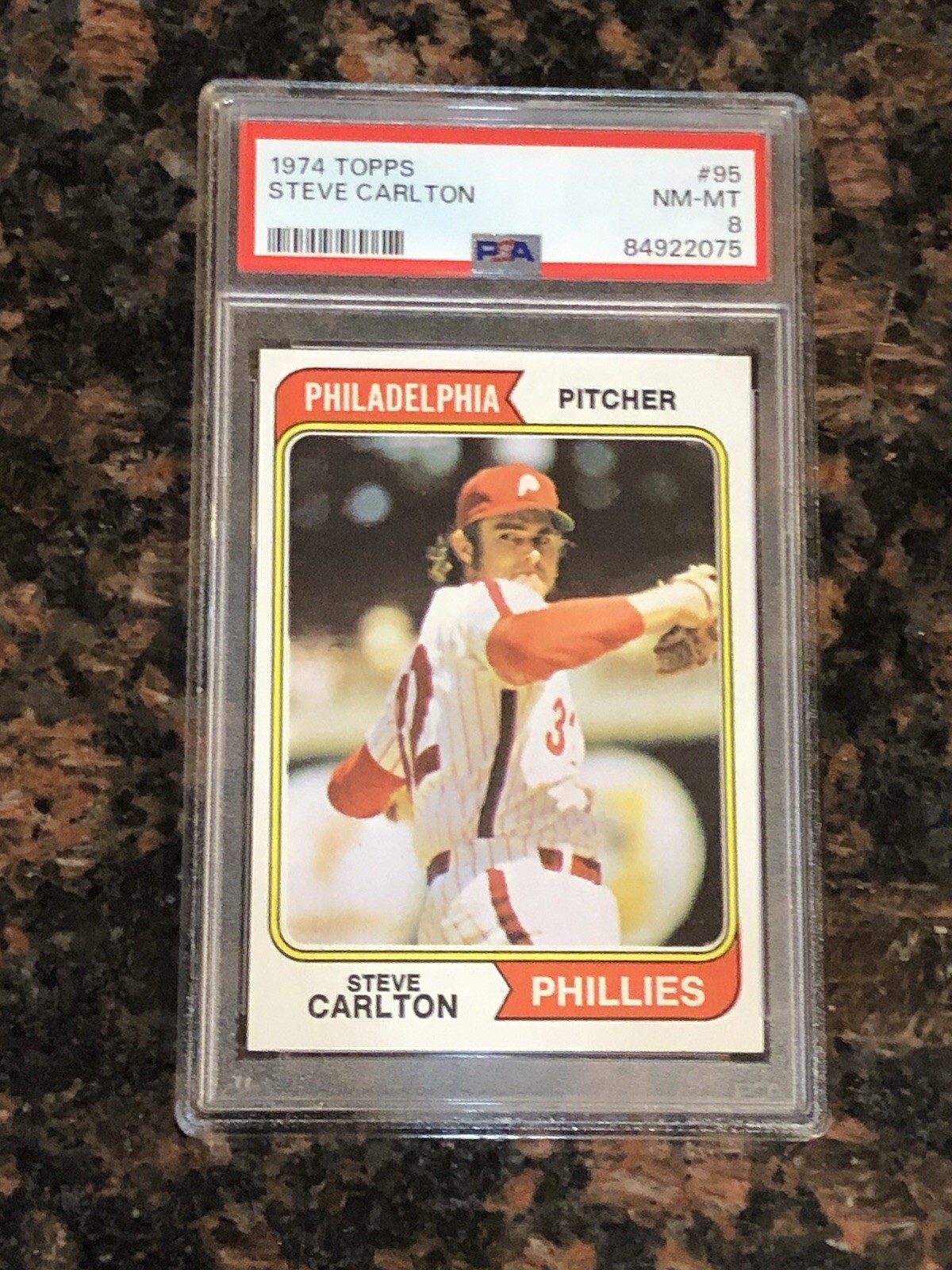 1974 Topps Steve Carlton #95 Baseball Card PSA 8