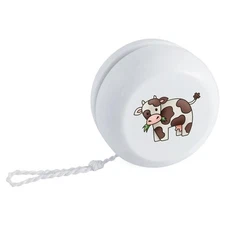 'Brown Cow Eating Grass' Retro Style Yo-Yo (YY00018781)