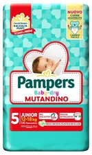 Pampers Baby-Dry Pants 5 Junior 12-18 Kg 14 Pieces Diapers Made In Italy