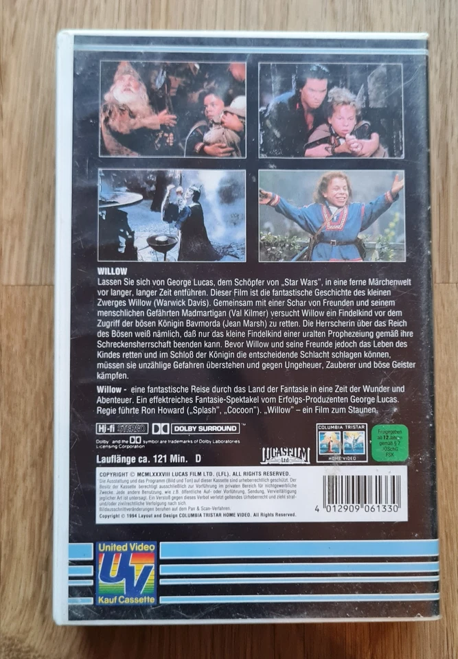 VHS Kasette WILLOW Fantasy Val Kilmer Joanne Whalley Warwick Davis Ron Howard  - Bild 2 von 4