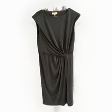 Tory Burch Dress Womens Medium Black 100% Silk Twist Front Capsule Dress