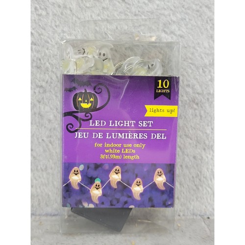 Greenbrier International 10 LED Ghost String Lights 3ft White Halloween Decor