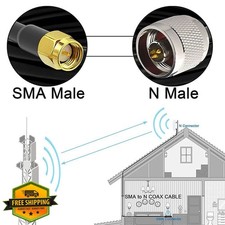 RG58 N Male to SMA Male Extension Cable 10FT Ultra Flexible RF Coaxial 50 ohm