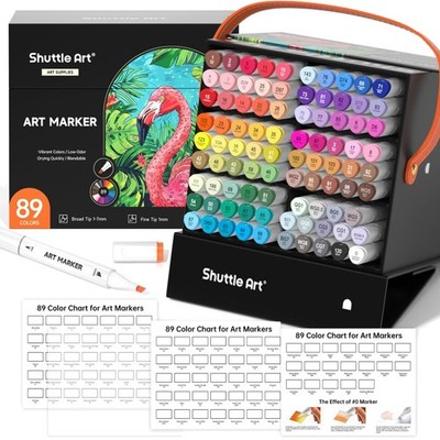 Marker Set 88 Farben + 1 Permanent Alkohol-Marker Dual  Illustration Malen