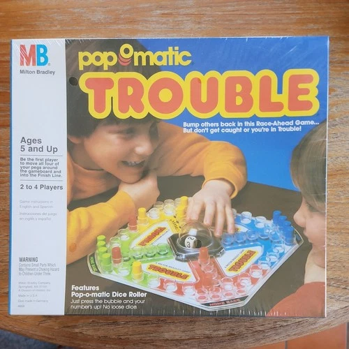 New Sealed! VINTAGE Trouble Pop-O-Matic Game COMPLETE Milton Bradley 1986 Kids