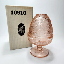 Tiara Exclusive Indiana Glass Peach Pink Sandwich Pattern Fairy Lamp With Box