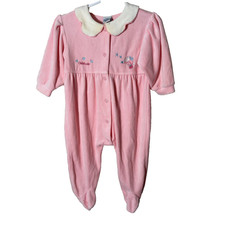 Oshkosh B'Gosh Baby One Piece 6-9 Months Fleece Pink Vintage