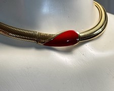Vintage Monet Choker Red Enamel