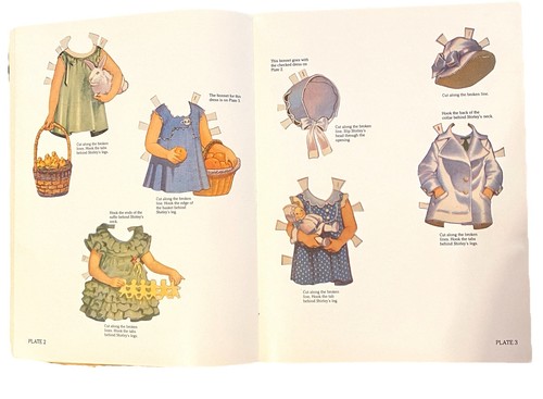 VTG 1988 Original Shirley Temple Paper Dolls Book W Outfits Accessories - Imagen 5 de 12