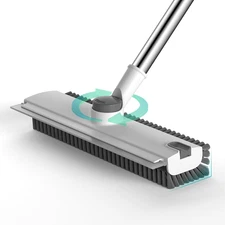 Floor Scrub Brush with Long Handle Length Adjustable, 3 in 1 Heavy-Duty Stiff 90