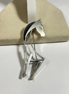 Vintage Beau Sterling Silver Horse Equestrian Pin Brooch Jewelry Estate