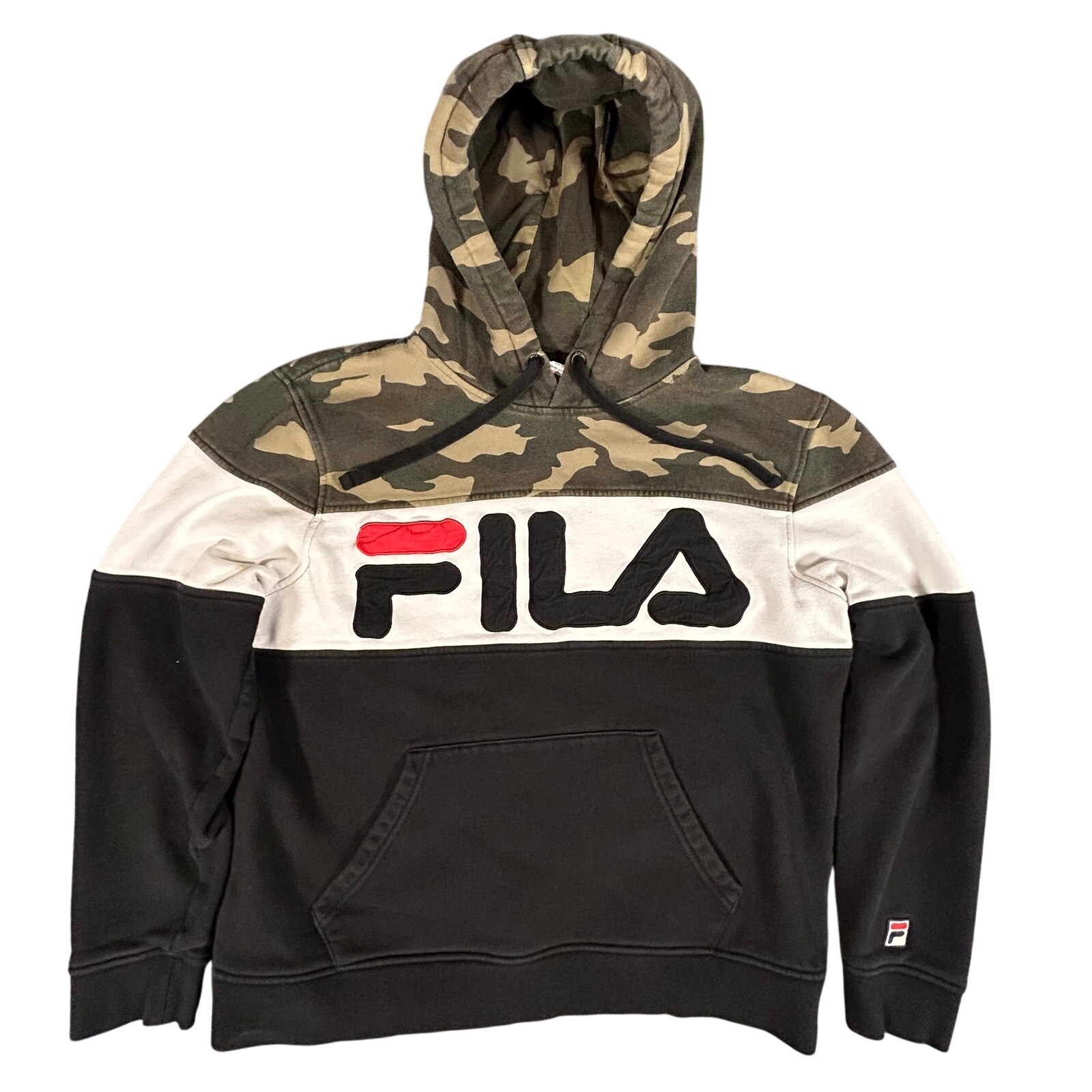 Felpa con cappuccio uomo Fila Grand Slam mimetica taglia large blocco colore