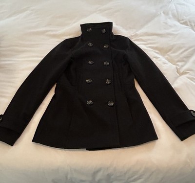 Thread And Supply Wool Blend Lined Peacoat Women s Size XS Black