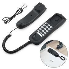 Black Corded Telephone Landline Phone for Home Office Desk Wall Mountable New
