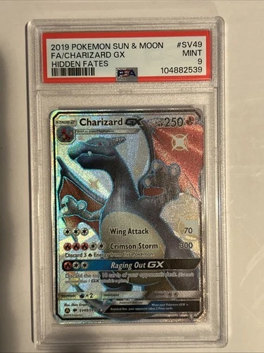 PSA 9 CHARIZARD GX SV49 HIDDEN FATES SUN & MOON SHINY VAULT POKEMON
