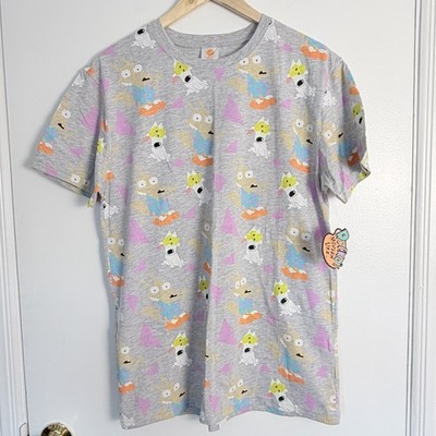 Nickelodeon Men's All Over Print T-Shirt Rugrats Multi Graphic Size Medium