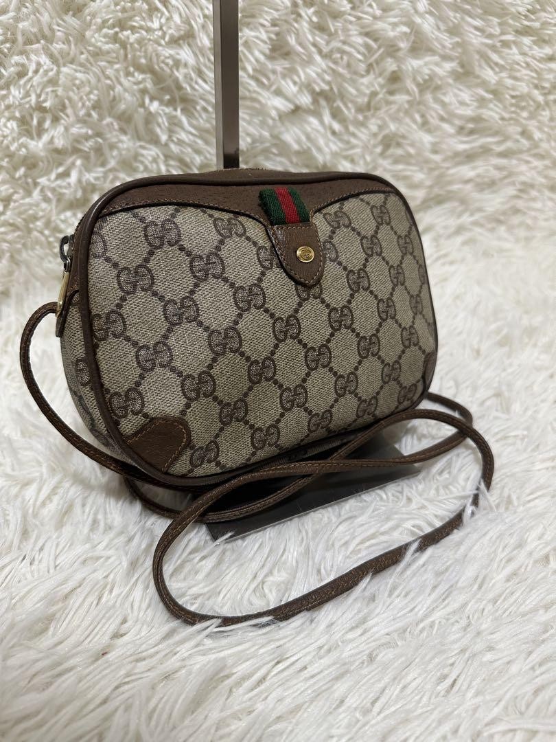 Vintage Gucci GG Leather Shoulder Bag Rare Pre-Owned