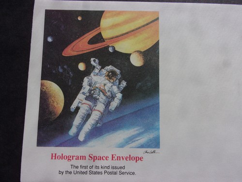 Mint New 1989 USA 25 Cent Space Station 3-D Hologram Stamped Envelope First Day - Picture 3 of 6