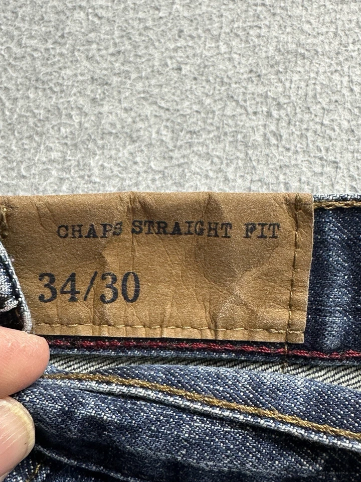 Chaps Jeans Adult 34x30 (34x28) Blue Denim Straight Preppy Normcore Mens - Image 2 of 4