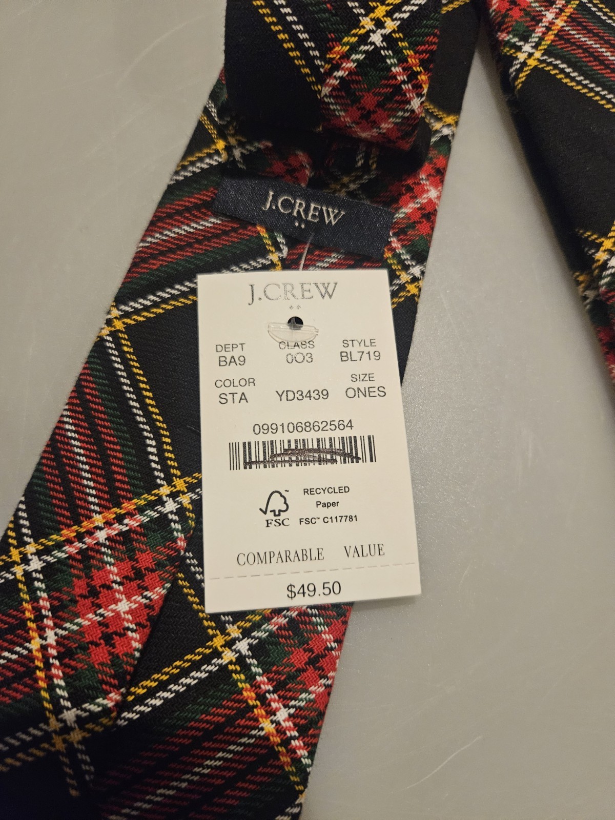 NWT J.Crew Men's Tartan Necktie...sold out!! image 5