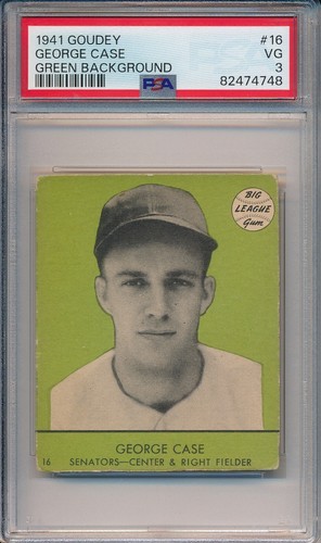 George Case [Green Background] #16 1941 Goudey card